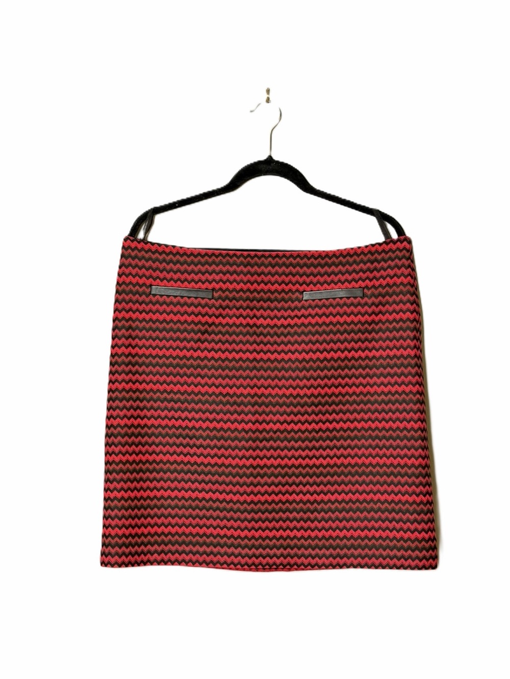 Women's Chevron Pencil Skirt in Red and Black